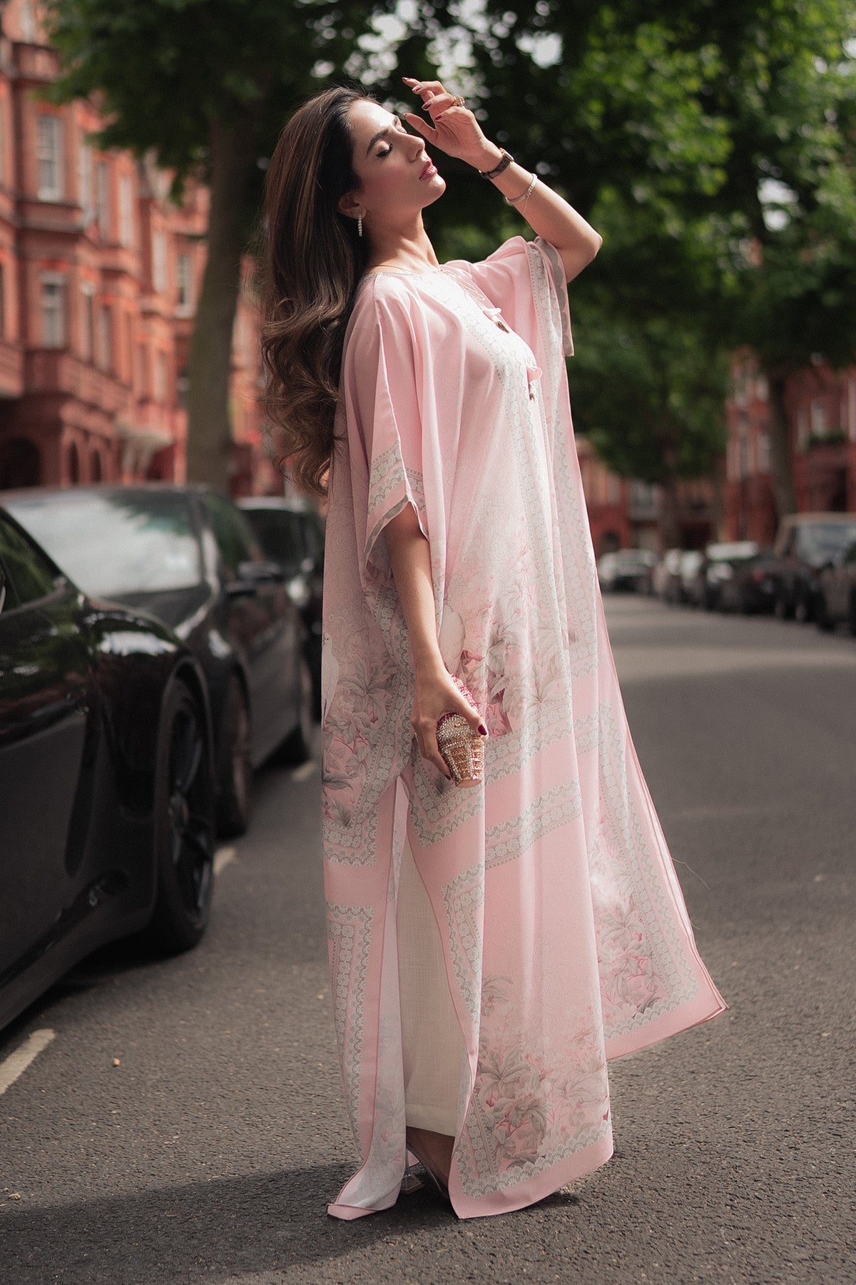 Erum Khan I Kaftan Edit I Fuchsia Fire - Pakistani Designer Dress - by Erum Khan - Type : Ladies Clothes - 100% Original at Saira Sultan