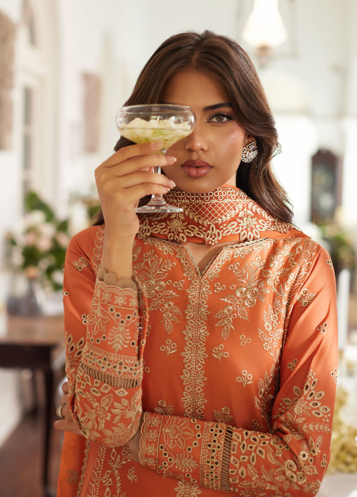 Bin Ilyas | Carnival Summer Edit 25 | Solara M Deep Saffron Lawn