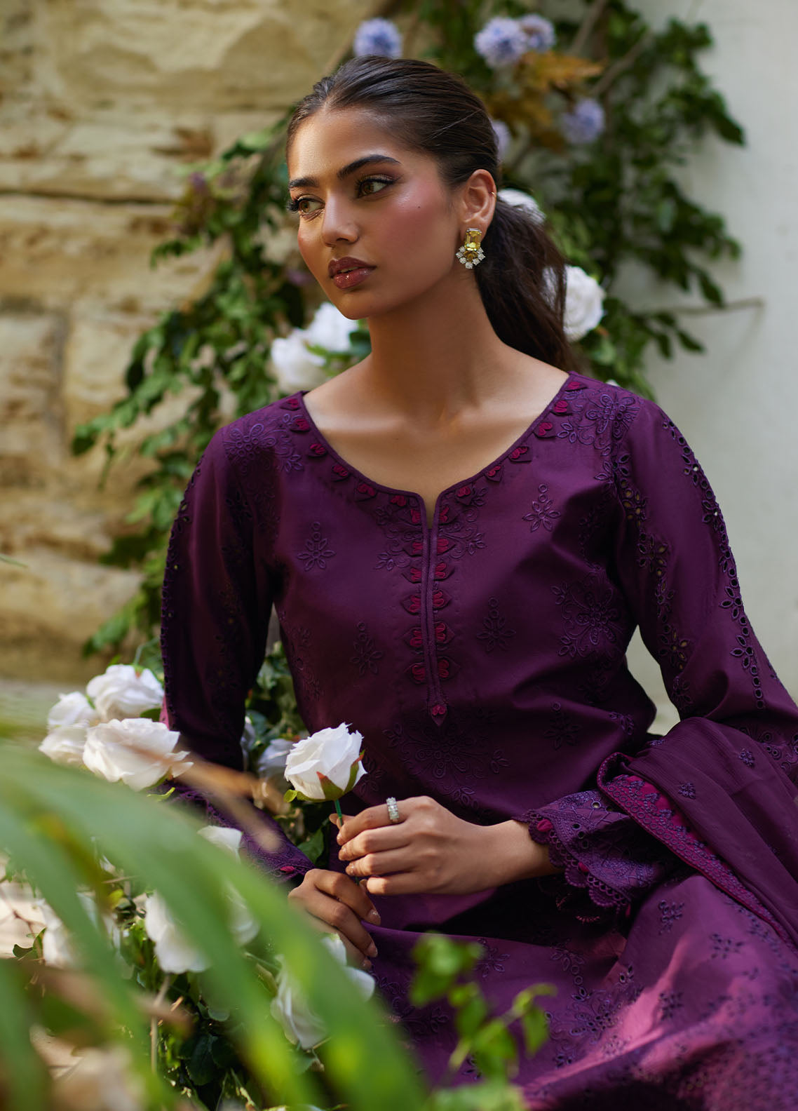 Bin Ilyas | Carnival Summer Edit 25 | Amora M Dark Purple Lawn