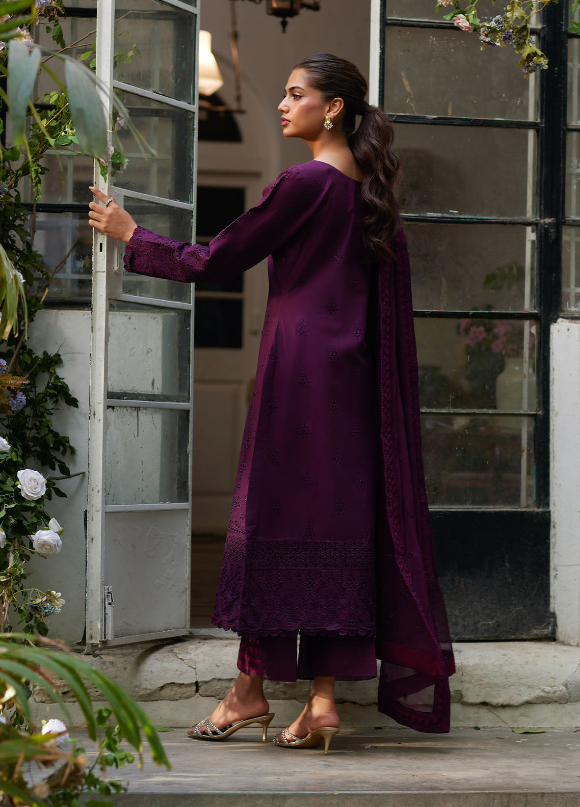 Bin Ilyas | Carnival Summer Edit 25 | Amora S Dark Purple Lawn
