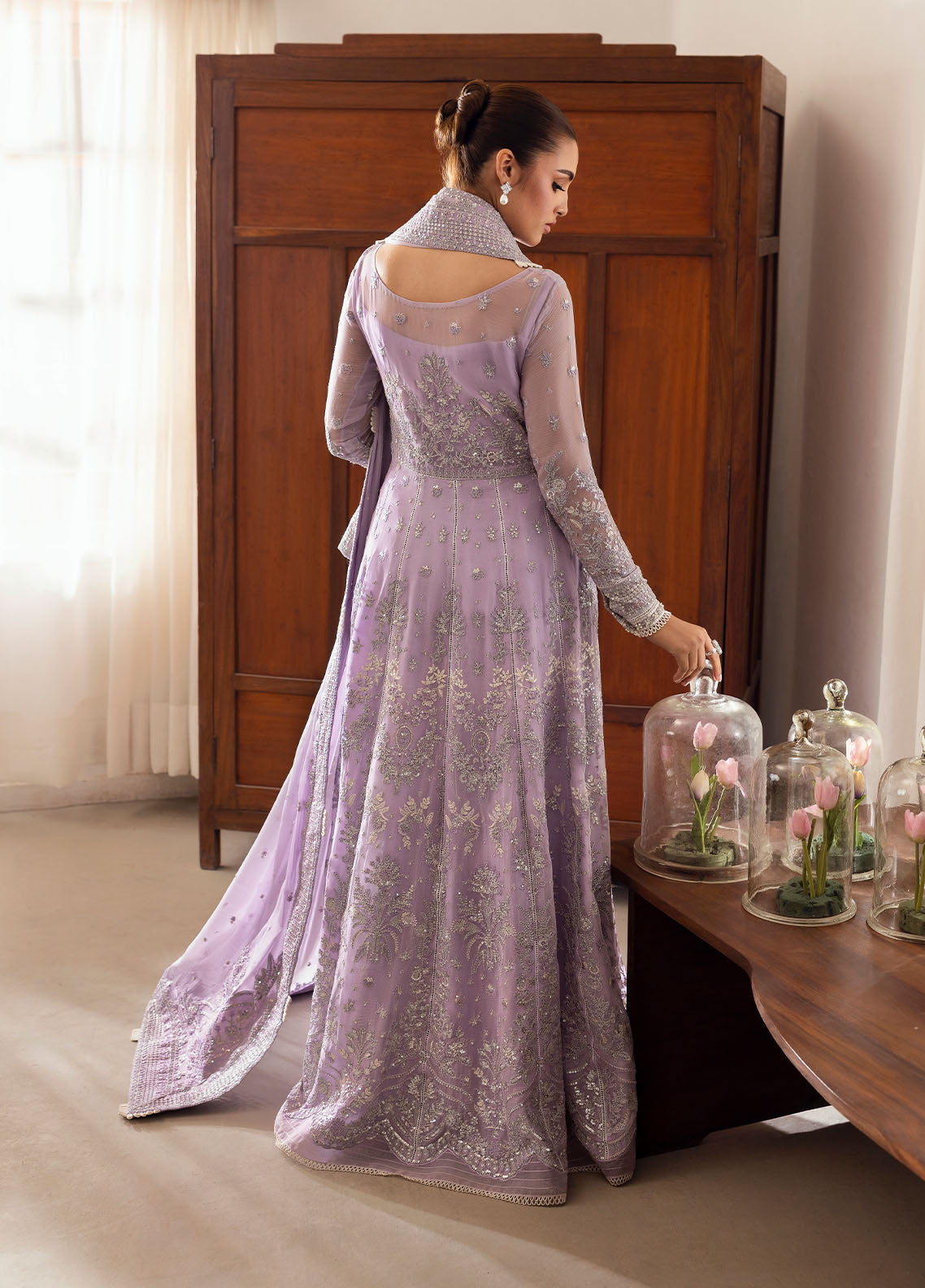 Gulaal | Reverie Embroidered Chiffon | PAREESA S Lilac Chiffon
