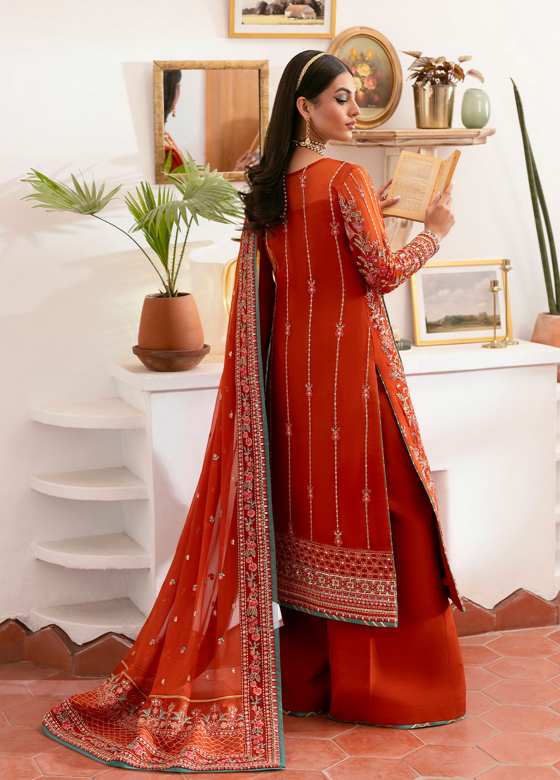 Gulaal | Reverie Embroidered Chiffon | ZARNA S Red Chiffon
