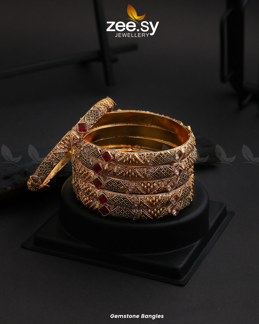 Gemstone Bangles Red