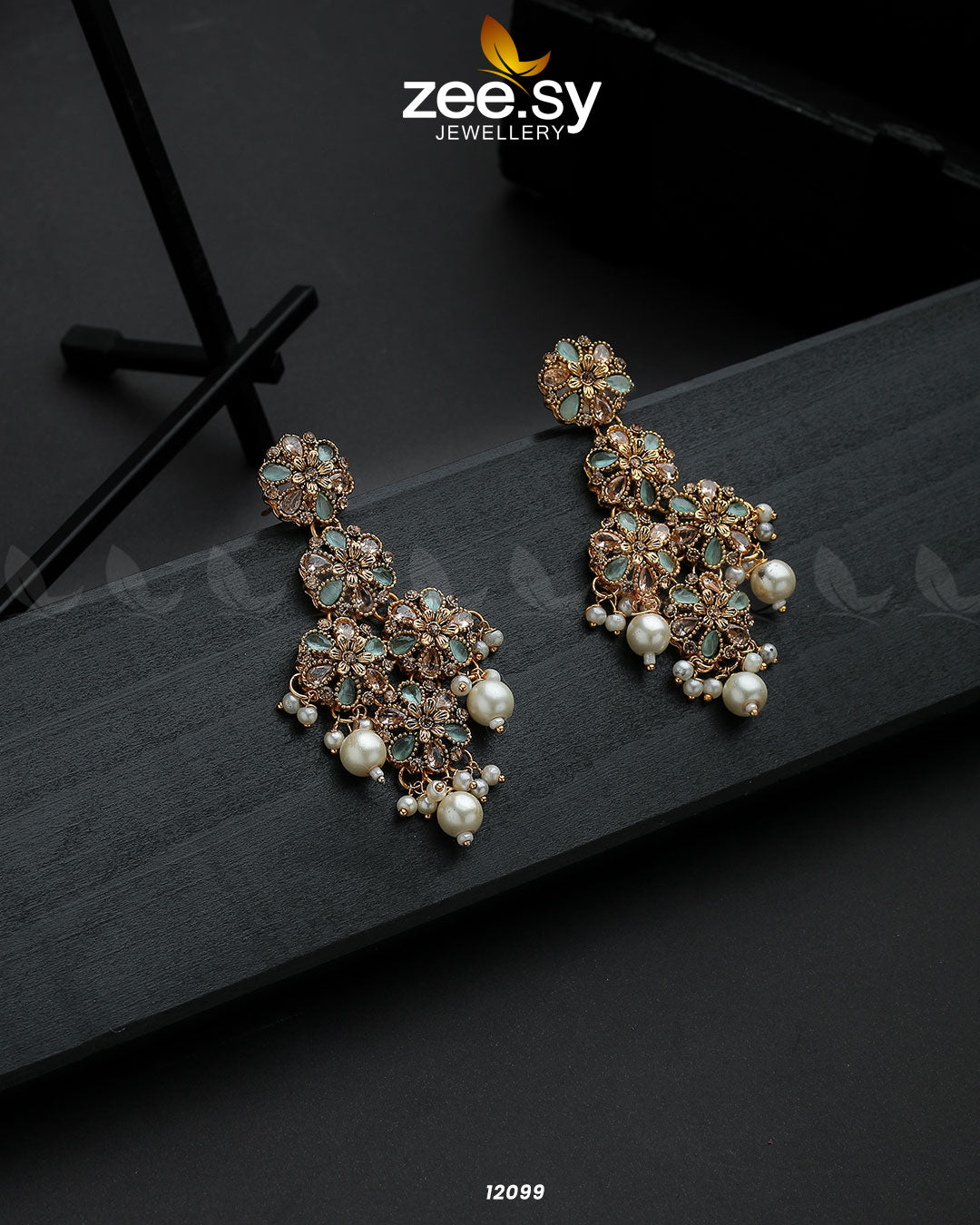 Golden Orchid Elegance Mint Green