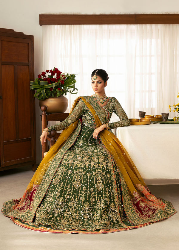 Gulaal | Chaandni Wedding Formals | Maahru L Army Green Organza
