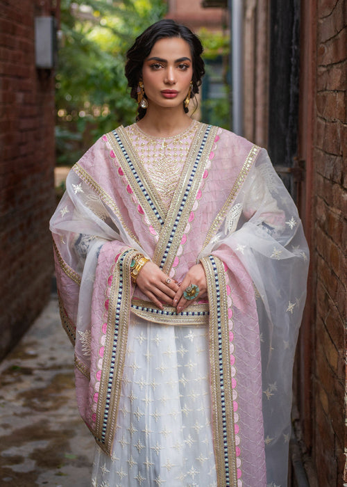 Ali Xeeshan | Chanda Luxury Pret | Rooshni M White Cotton Net