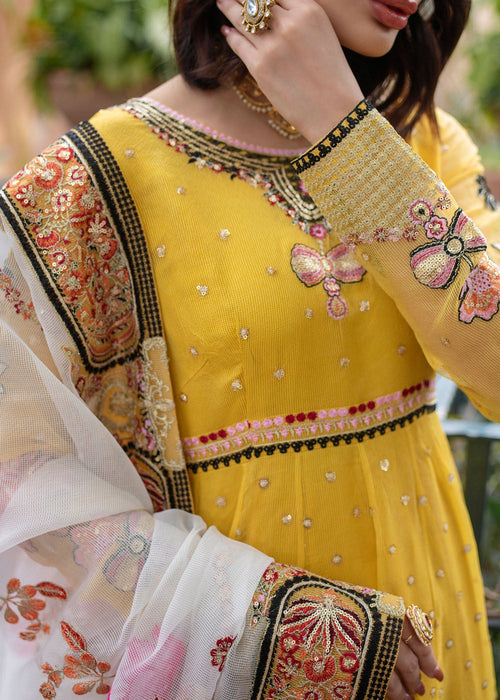 Ali Xeeshan | Chanda Luxury Pret | Amber M Saffron Cotton Net