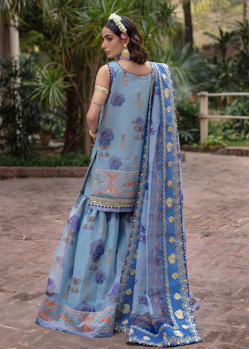 Ali Xeeshan | Chanda Luxury Pret | Jeevan S Blue Gray Organza