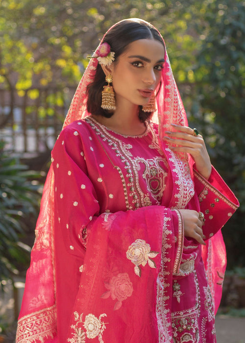 Ali Xeeshan | Chanda Luxury Pret | Laila L Hot Pink Cotton Net