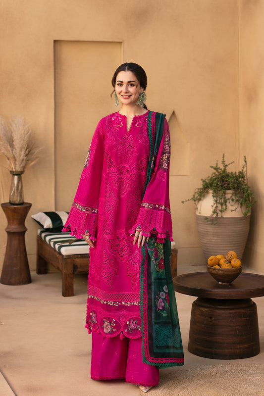Saira Rizwan | Luxury Lawn 25 | ELODIE-SRL25-04 XS Hot Pink Lawn