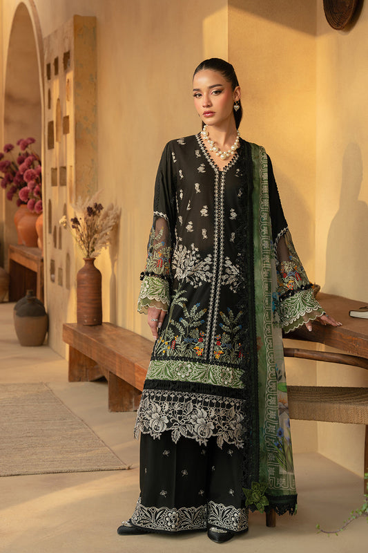 Saira Rizwan | Luxury Lawn 25 | MARY-SRL25-07 XS Black Lawn