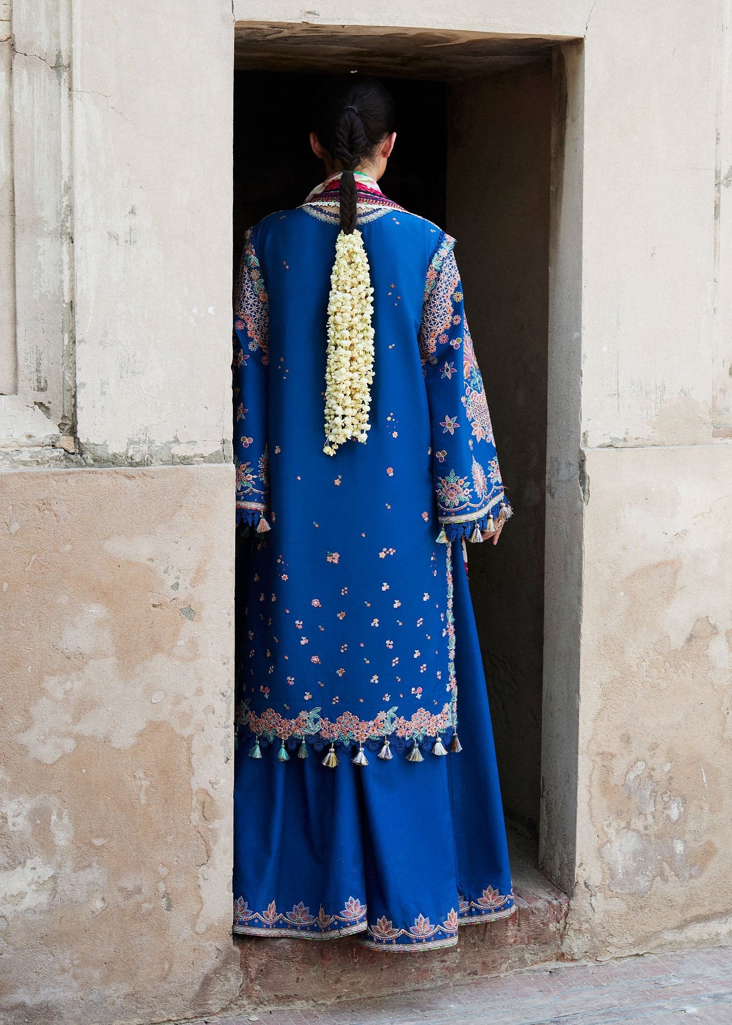 Hussain Rehar | Nirmal SS 25 | Zarqa S Electric Blue Lawn