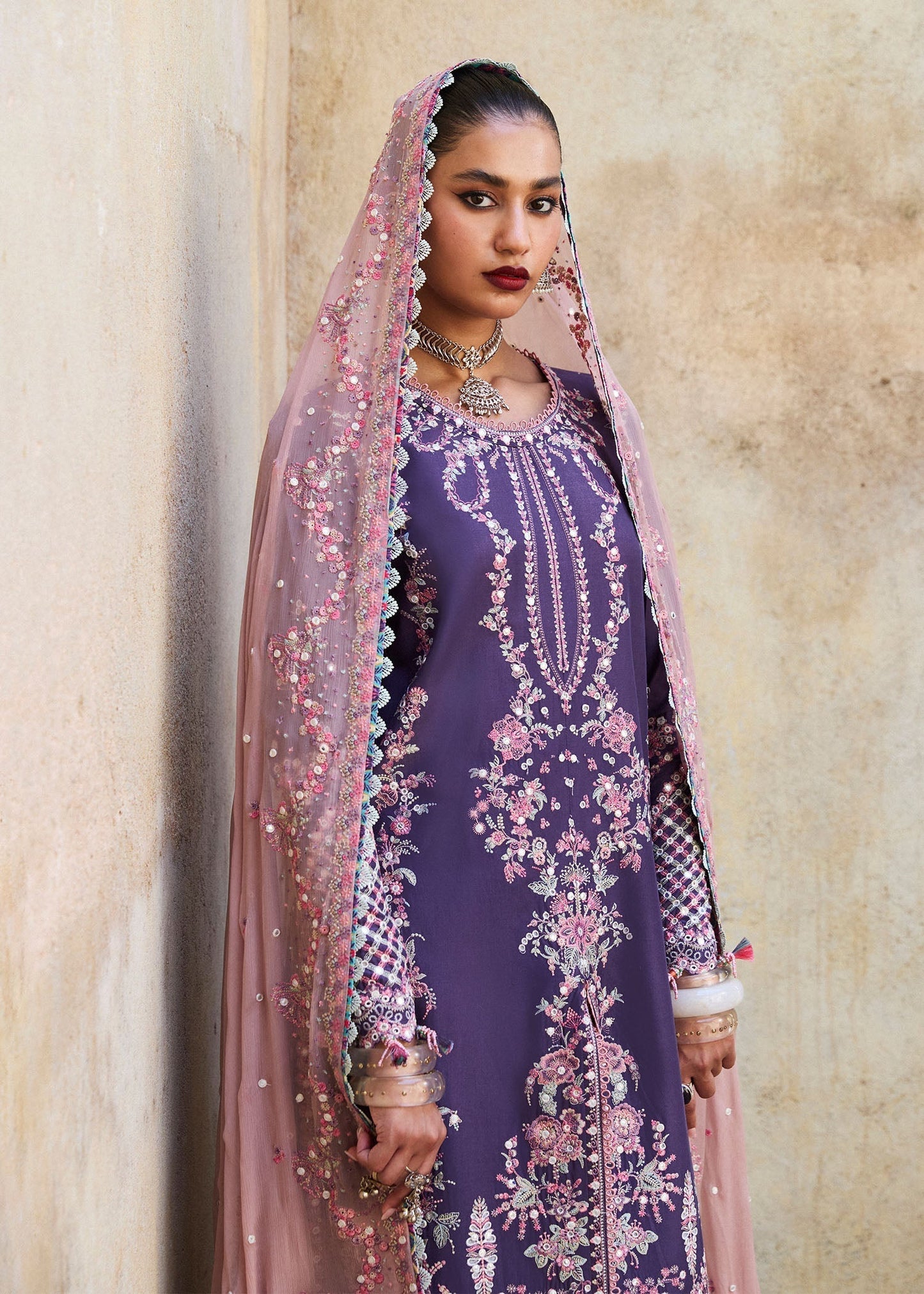 Hussain Rehar | Luxury Lawn 25 | Irris L Plum Lawn