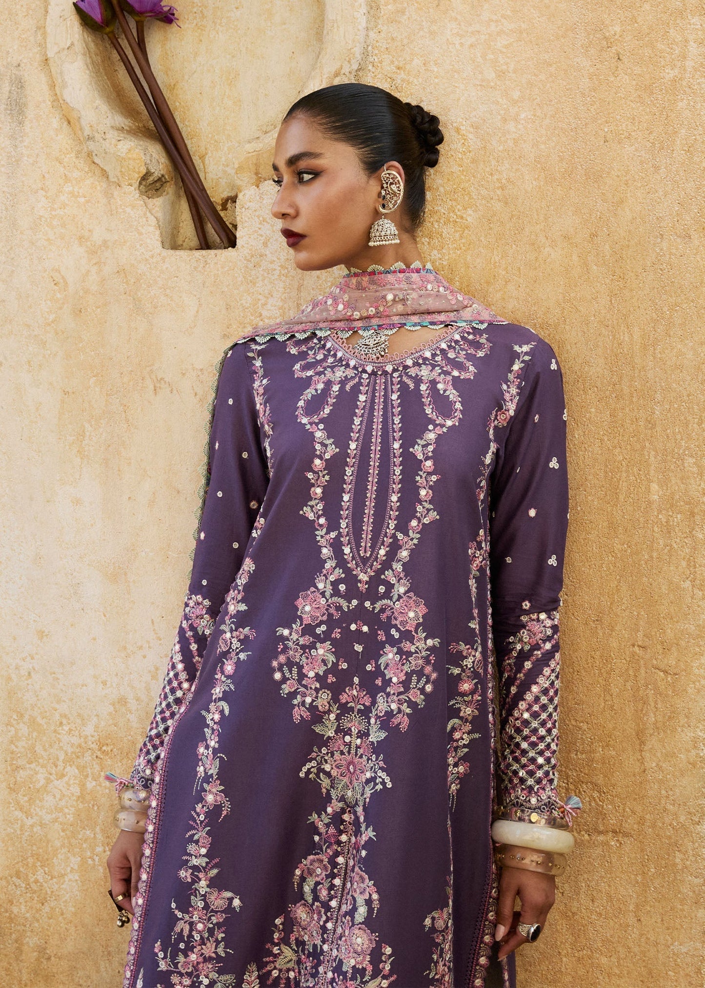 Hussain Rehar | Luxury Lawn 25 | Irris M Plum Lawn