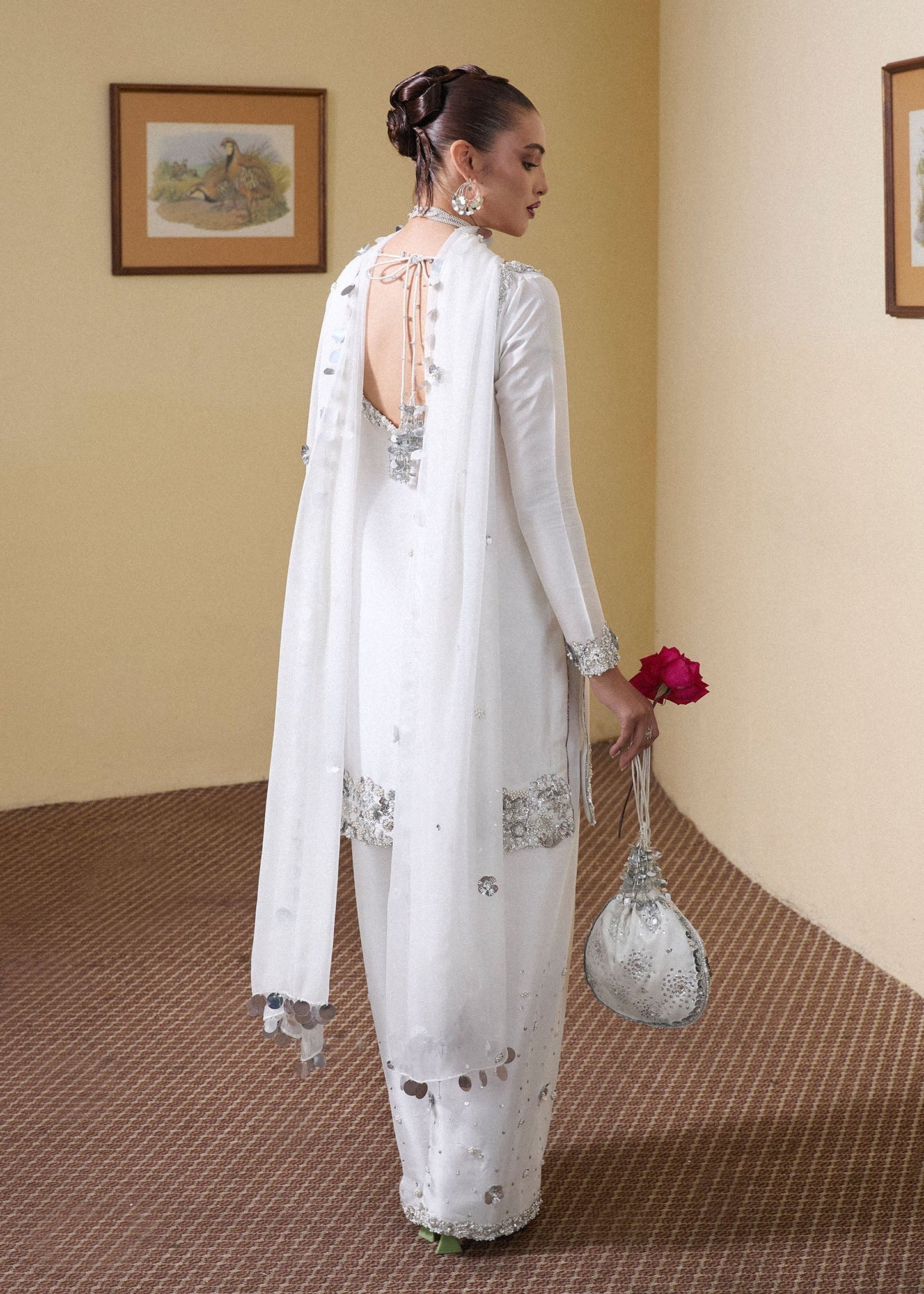 Hussain Rehar | SS Luxury Pret 25 | Swoon S White Pure Raw Silk