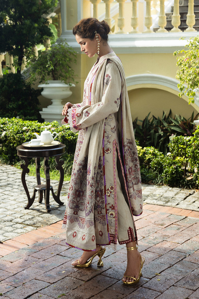 Mushq | Seraph Jacquard Lawn 25 | Levana Custom Size Off White Lawn
