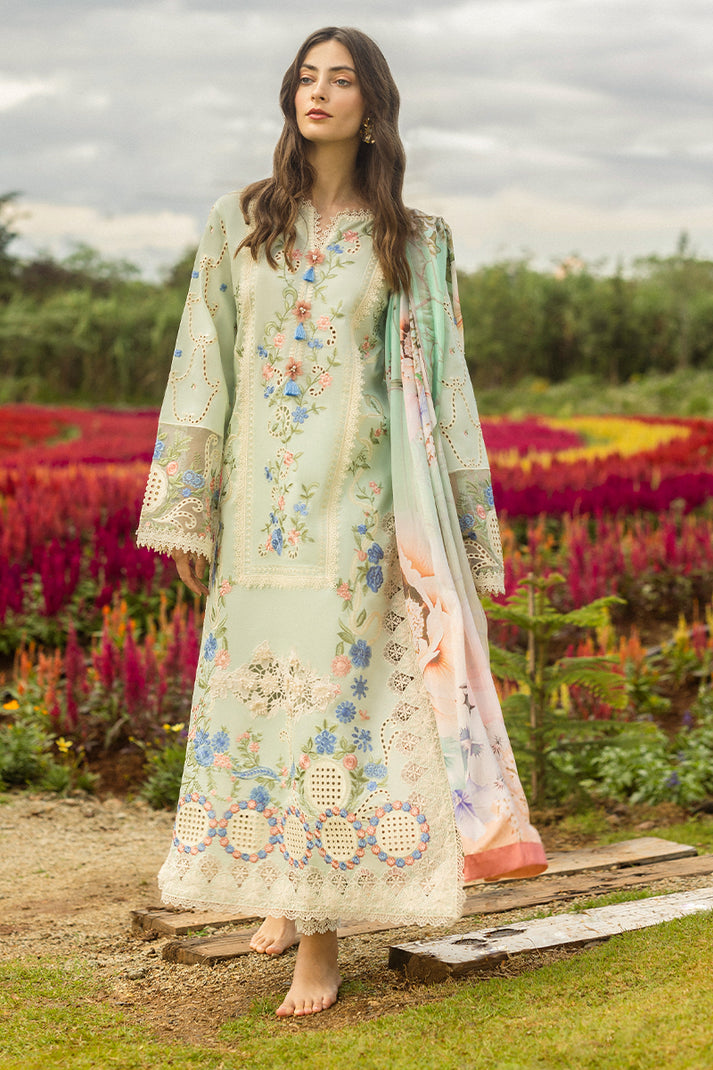 Mushq | Secret Garden Hemline 25 | Starlit Lilies M Pastel Mint Lawn