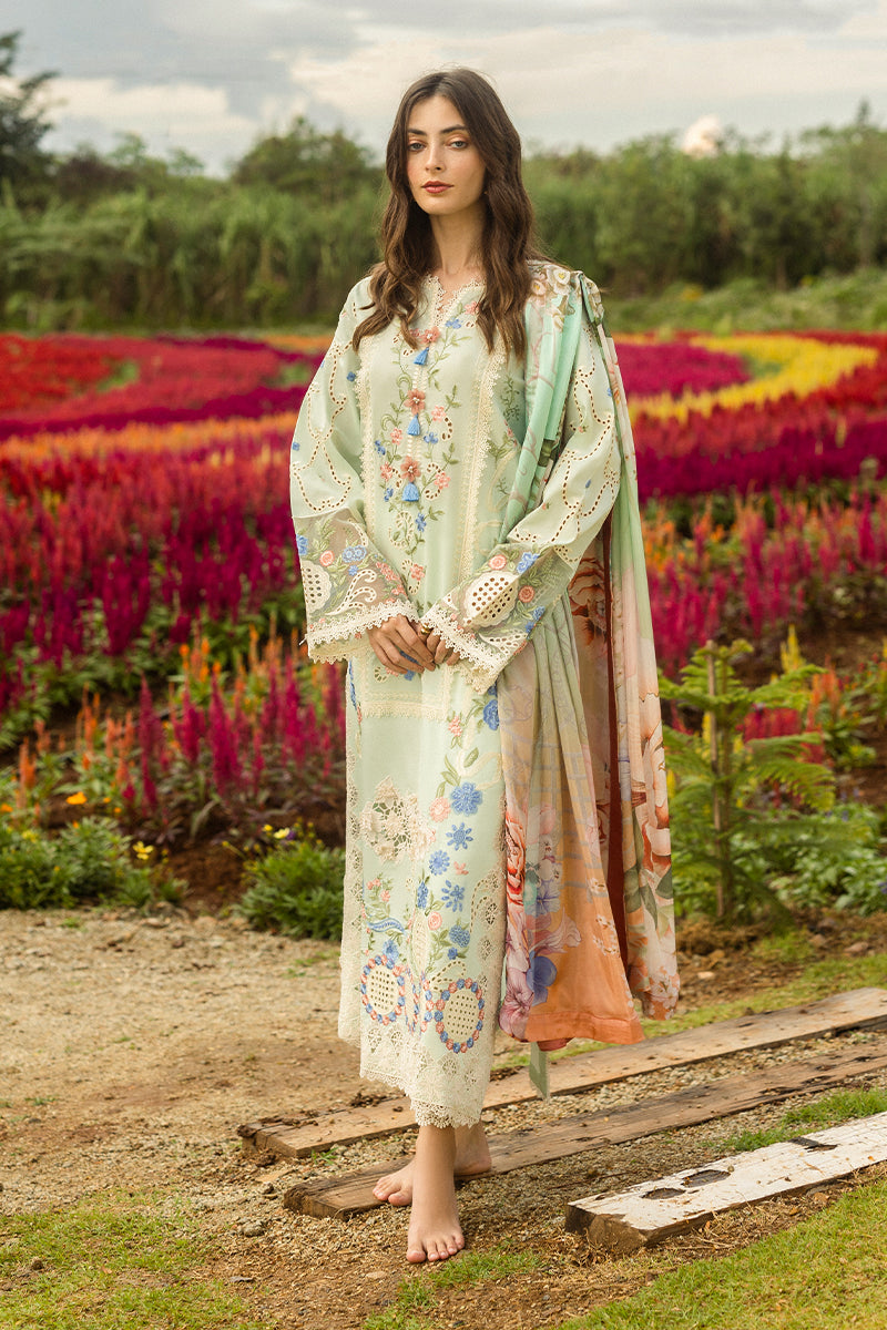 Mushq | Secret Garden Hemline 25 | Starlit Lilies XS Pastel Mint Lawn