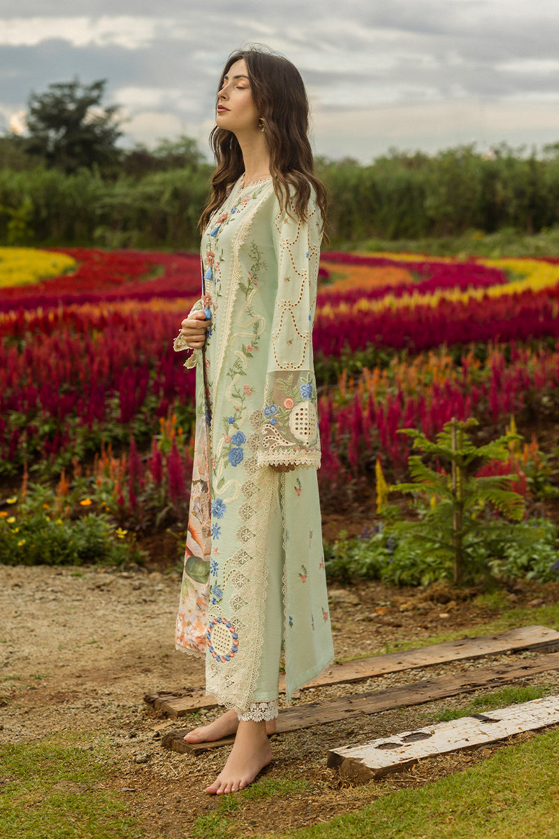 Mushq | Secret Garden Hemline 25 | Starlit Lilies S Pastel Mint Lawn