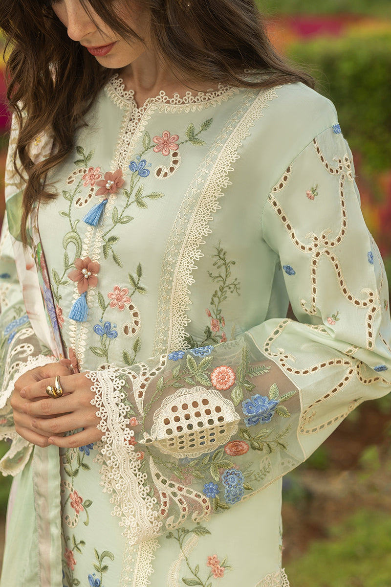 Mushq | Secret Garden Hemline 25 | Starlit Lilies L Pastel Mint Lawn
