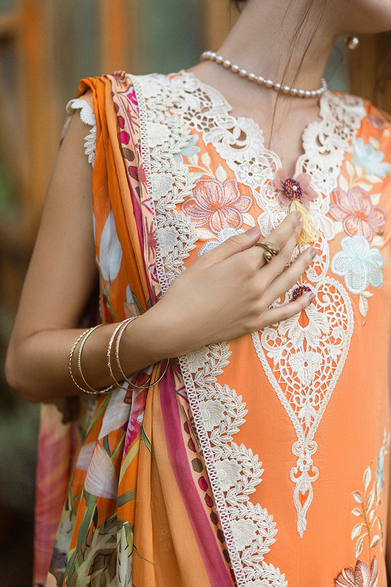 Mushq | Secret Garden Hemline 25 | Silent Petals L Lawn Orange