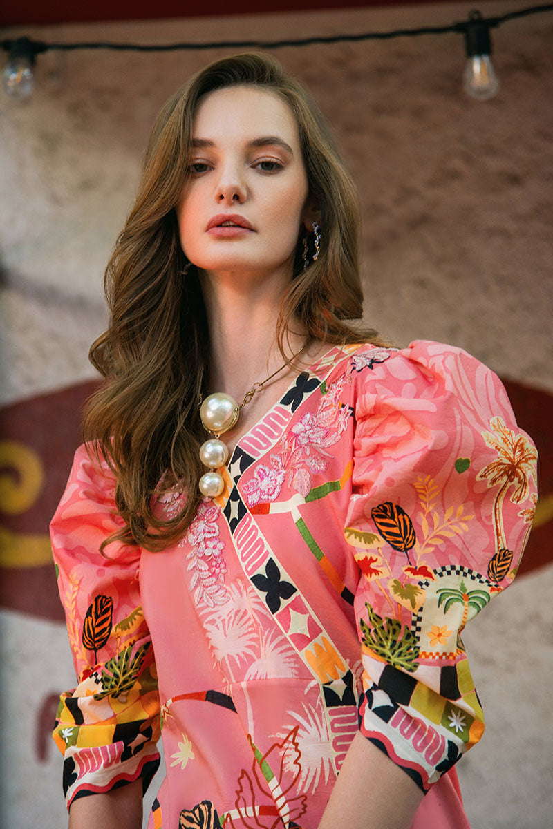 Mushq | La Dolce Hemline Prints 25 | Spring Avenue M Pink Lawn