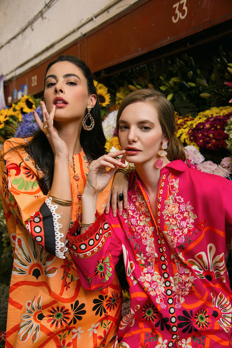 Mushq | La Dolce Hemline Prints 25 | Doves of Garden L Orange Lawn