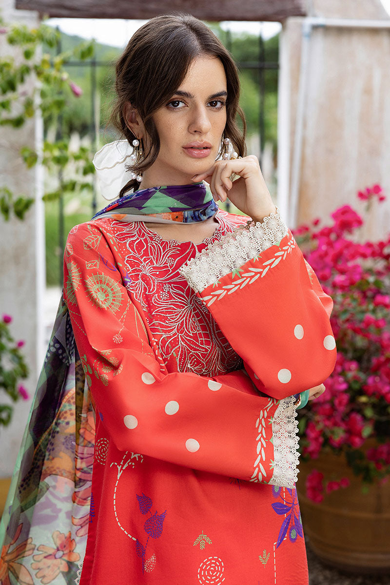 Mushq | Mirasol Printed Cambric | Carmin Rosa - Pakistani Designer Dress - by Mushq - Type : Ladies Clothes - 100% Original at Saira Sultan