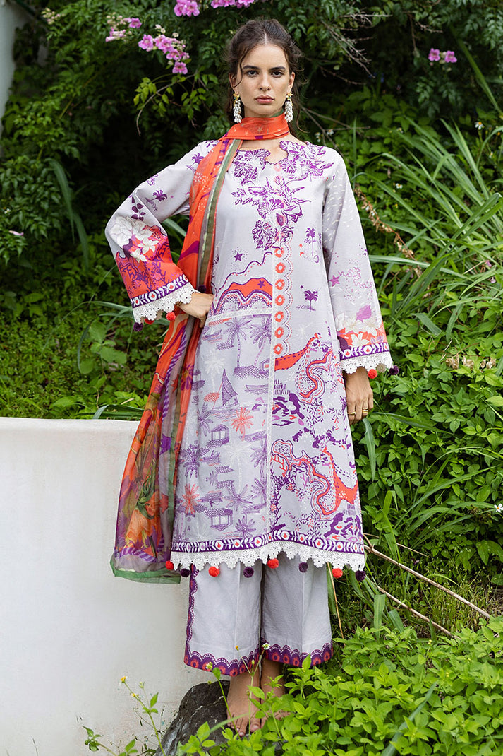 Mushq | Mirasol Printed Cambric | Luna Plata - Pakistani Designer Dress - by Mushq - Type : Ladies Clothes - 100% Original at Saira Sultan