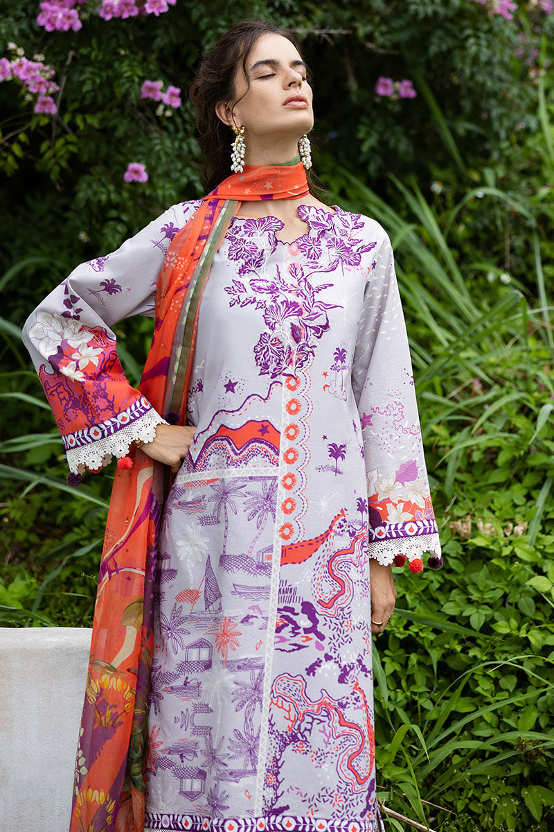 Mushq | Mirasol Printed Cambric | Luna Plata - Pakistani Designer Dress - by Mushq - Type : Ladies Clothes - 100% Original at Saira Sultan