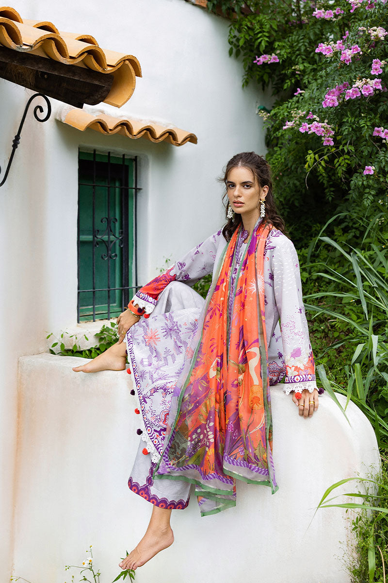 Mushq | Mirasol Printed Cambric | Luna Plata - Pakistani Designer Dress - by Mushq - Type : Ladies Clothes - 100% Original at Saira Sultan