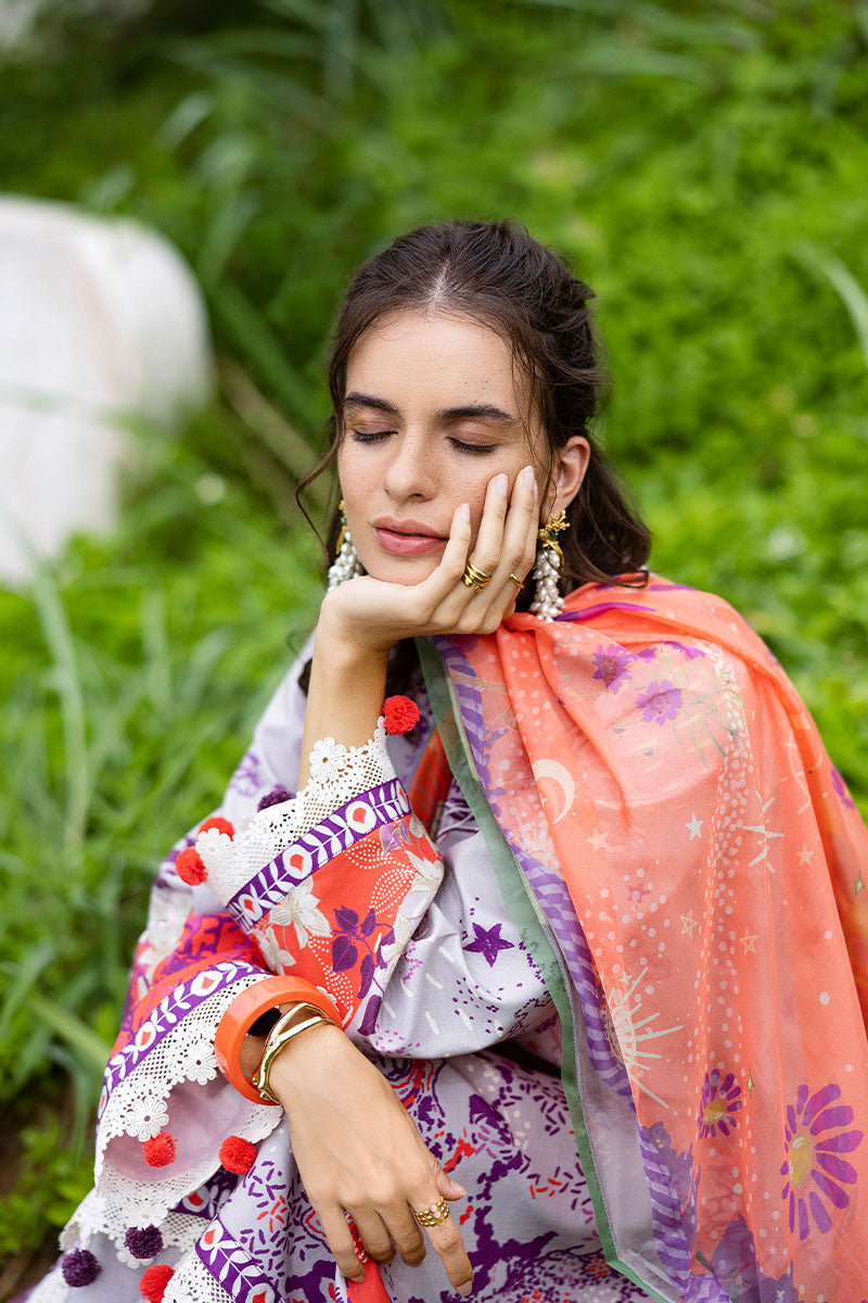 Mushq | Mirasol Printed Cambric | Luna Plata - Pakistani Designer Dress - by Mushq - Type : Ladies Clothes - 100% Original at Saira Sultan
