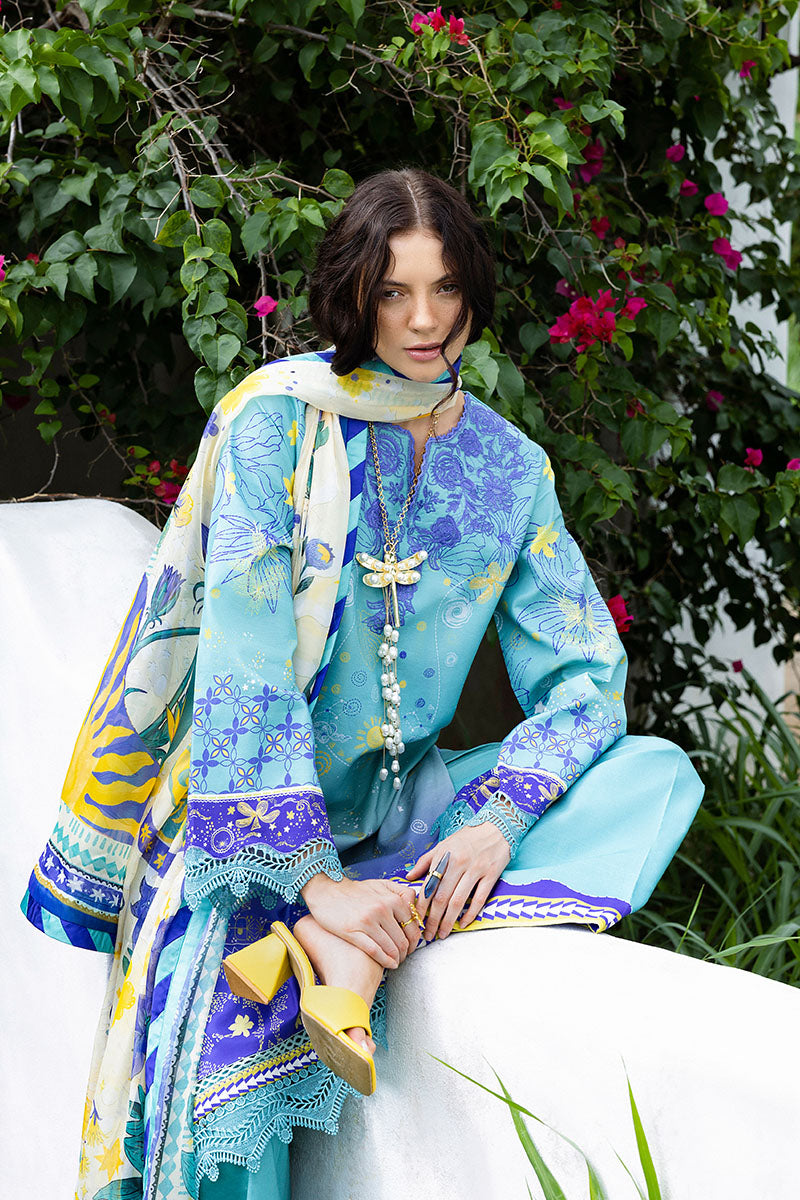 Mushq | Mirasol Printed Cambric | Mar Azul - Pakistani Designer Dress - by Mushq - Type : Ladies Clothes - 100% Original at Saira Sultan