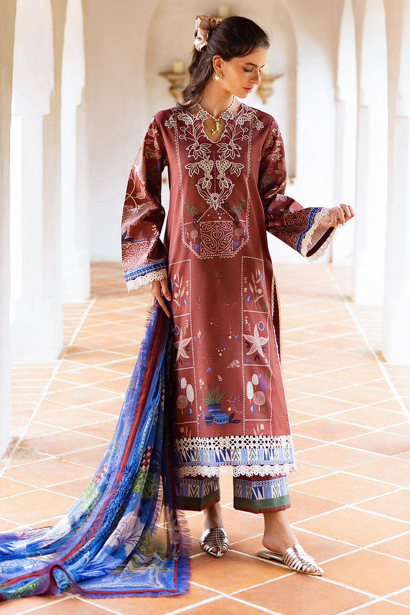 Mushq | Mirasol Printed Cambric | Santo Mio - Pakistani Designer Dress - by Mushq - Type : Ladies Clothes - 100% Original at Saira Sultan