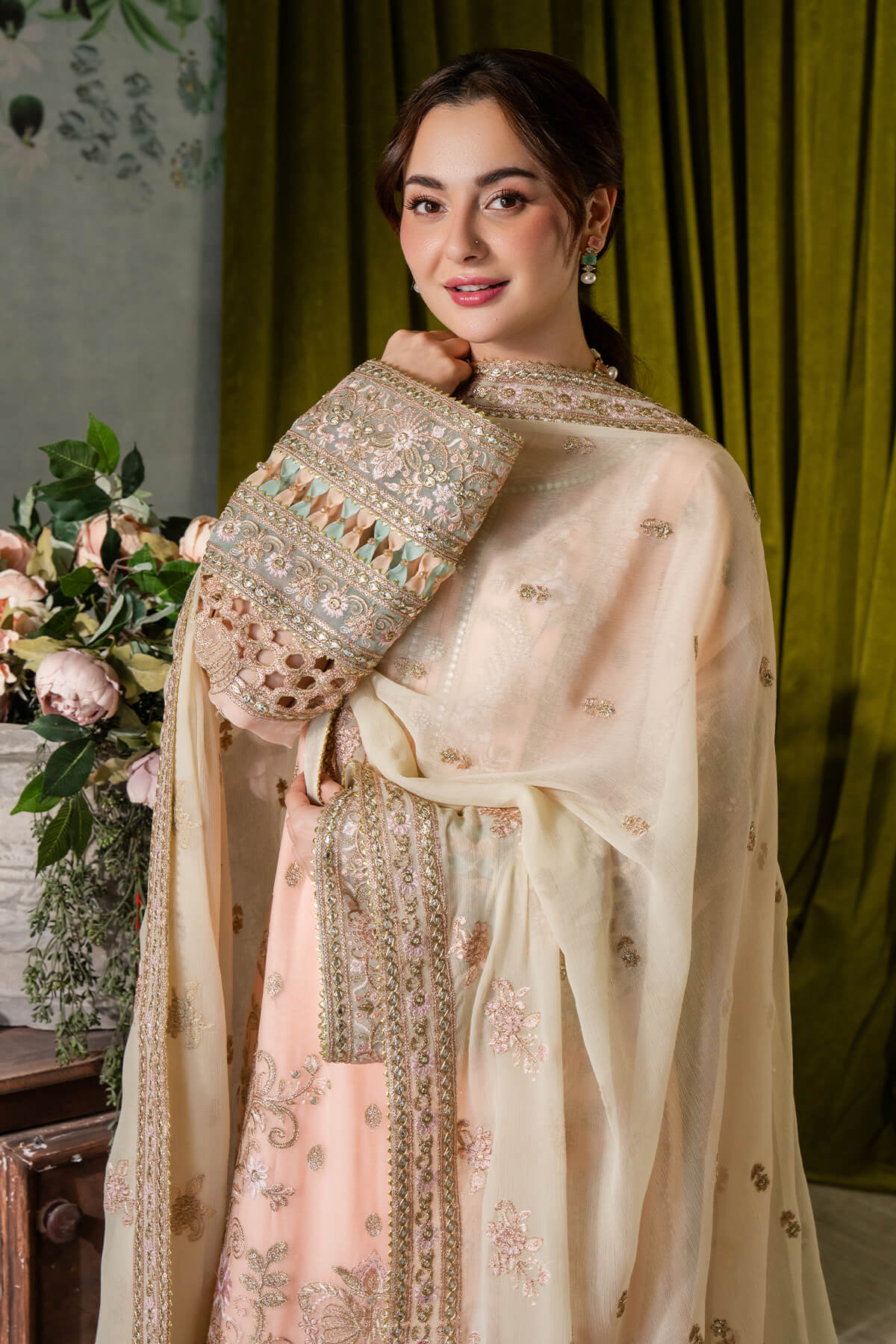 Imrozia Premium | Naina Chiffon | I-193 Kashud - Pakistani Designer Dress - by Imrozia Premium | Type: Formal - 100% Original at Saira Sultan