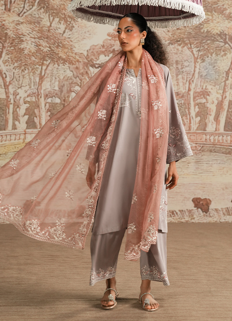 Image | Spring the Tea | ICSTE-213886-12444 S Gray Cotton Satin