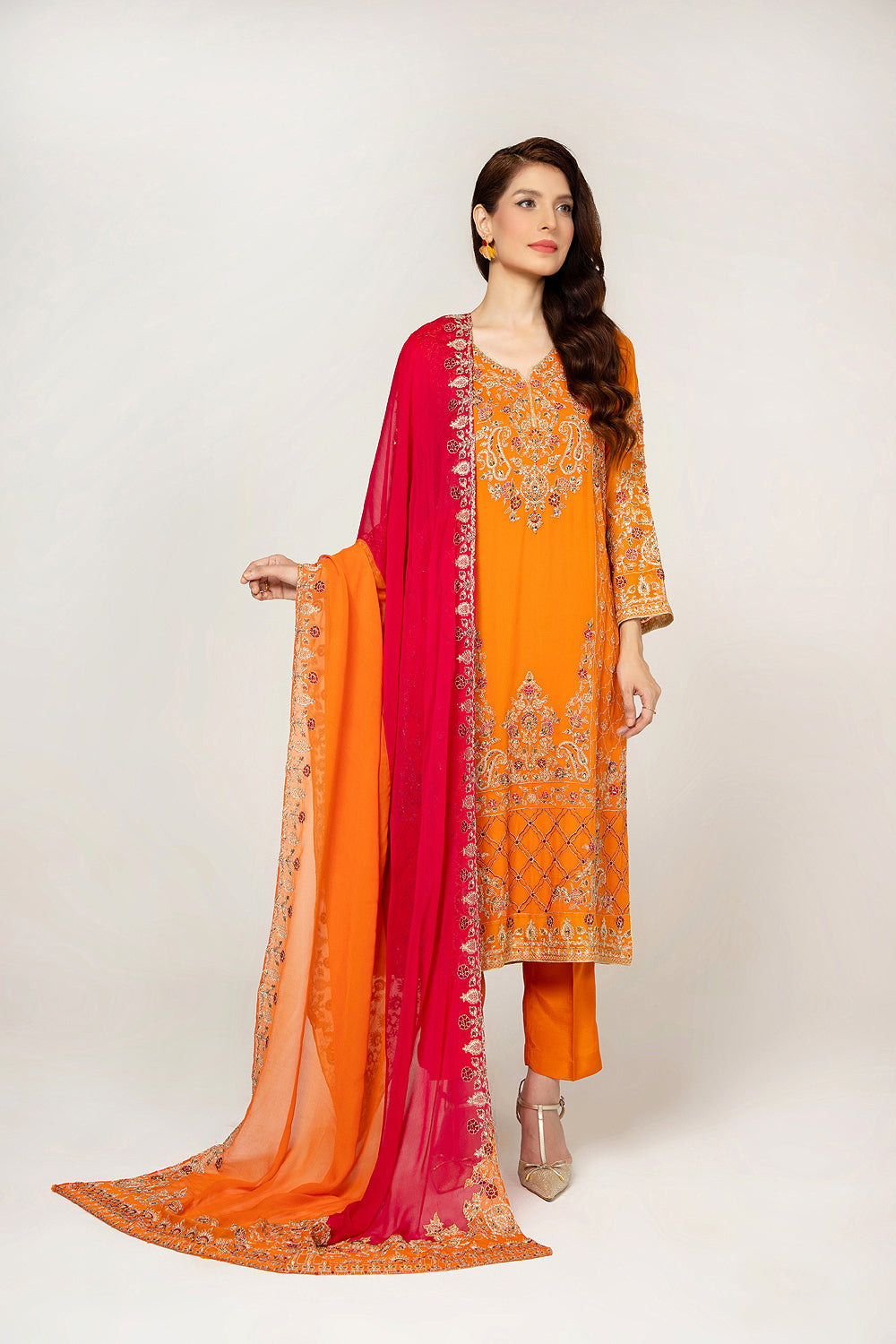 Chinyere | Formal Wedding Exclusive | (AA5363) XS Orange Chiffon