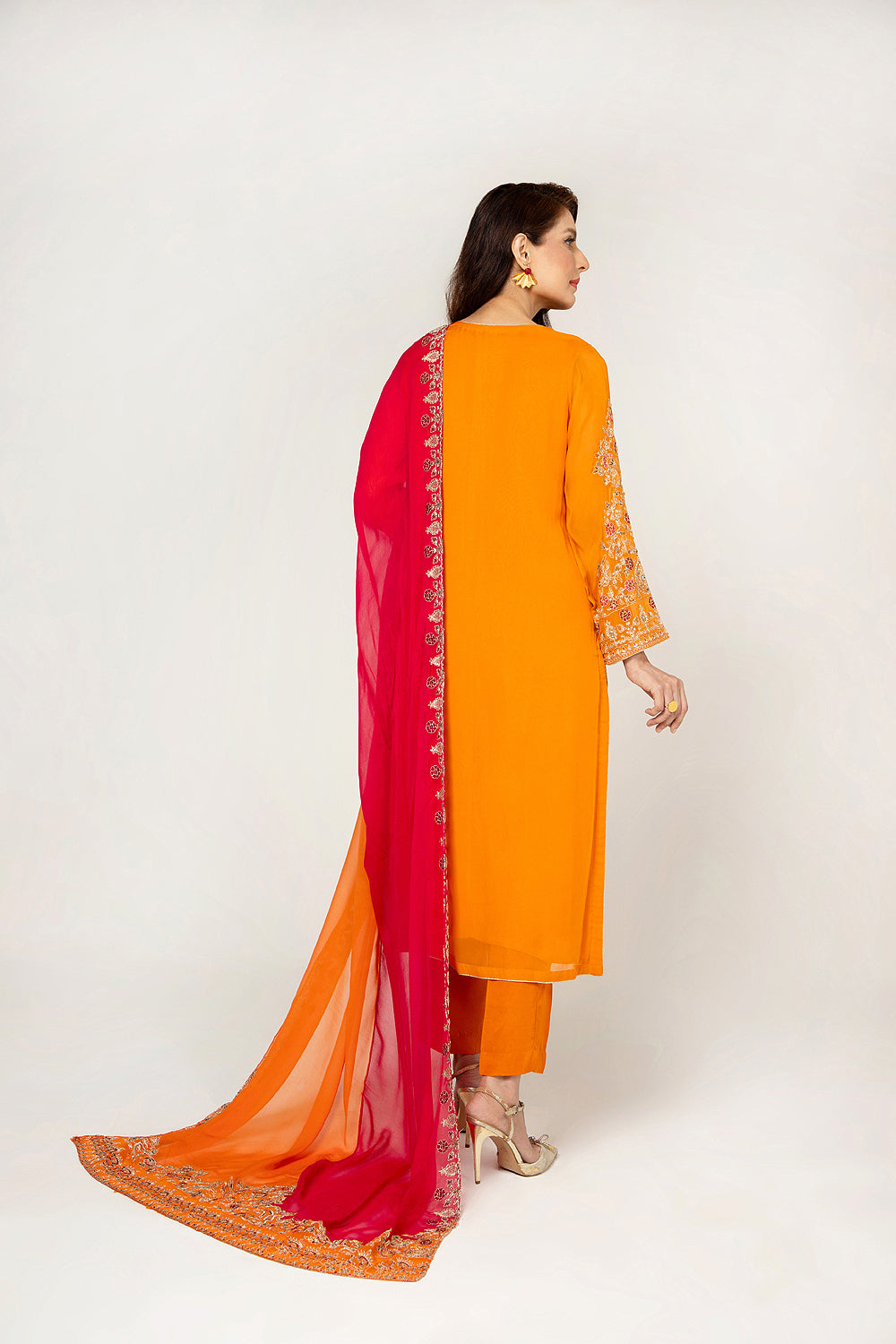 Chinyere | Formal Wedding Exclusive | (AA5363) S Orange Chiffon