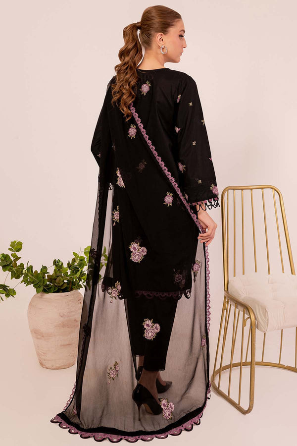 Farasha | Summer Weaves Embroidered Lawn | MYSTIQUE S Black Lawn