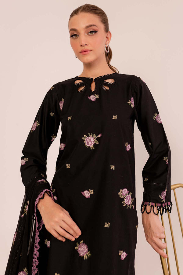 Farasha | Summer Weaves Embroidered Lawn | MYSTIQUE M Black Lawn