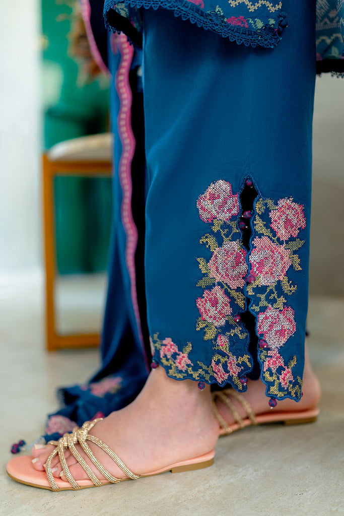 Cross Stitch | Cotton Satin 25 | INK BLOOM - Pakistani Designer Dress - by Cross Stitch - Type : Ladies Clothes - 100% Original at Saira Sultan