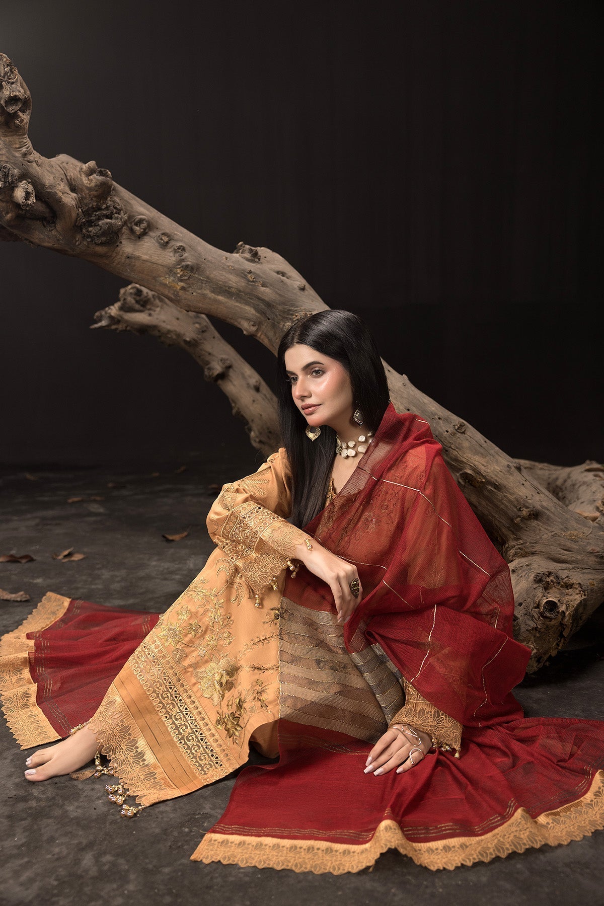 Imrozia Premium | Gulzar e Dil | I.P-101 Firdous XL Champagne Gold Viscose