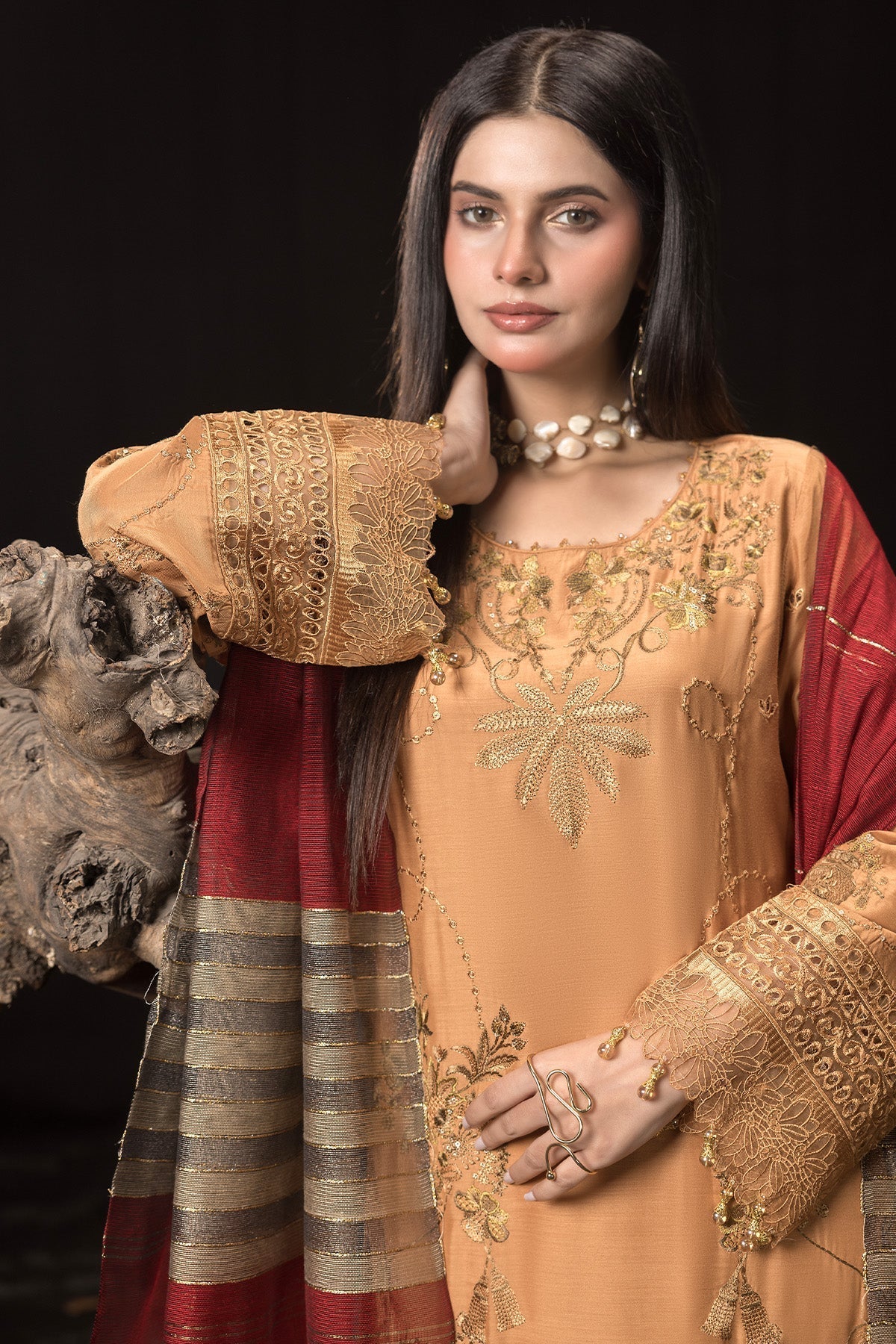 Imrozia Premium | Gulzar e Dil | I.P-101 Firdous L Champagne Gold Viscose