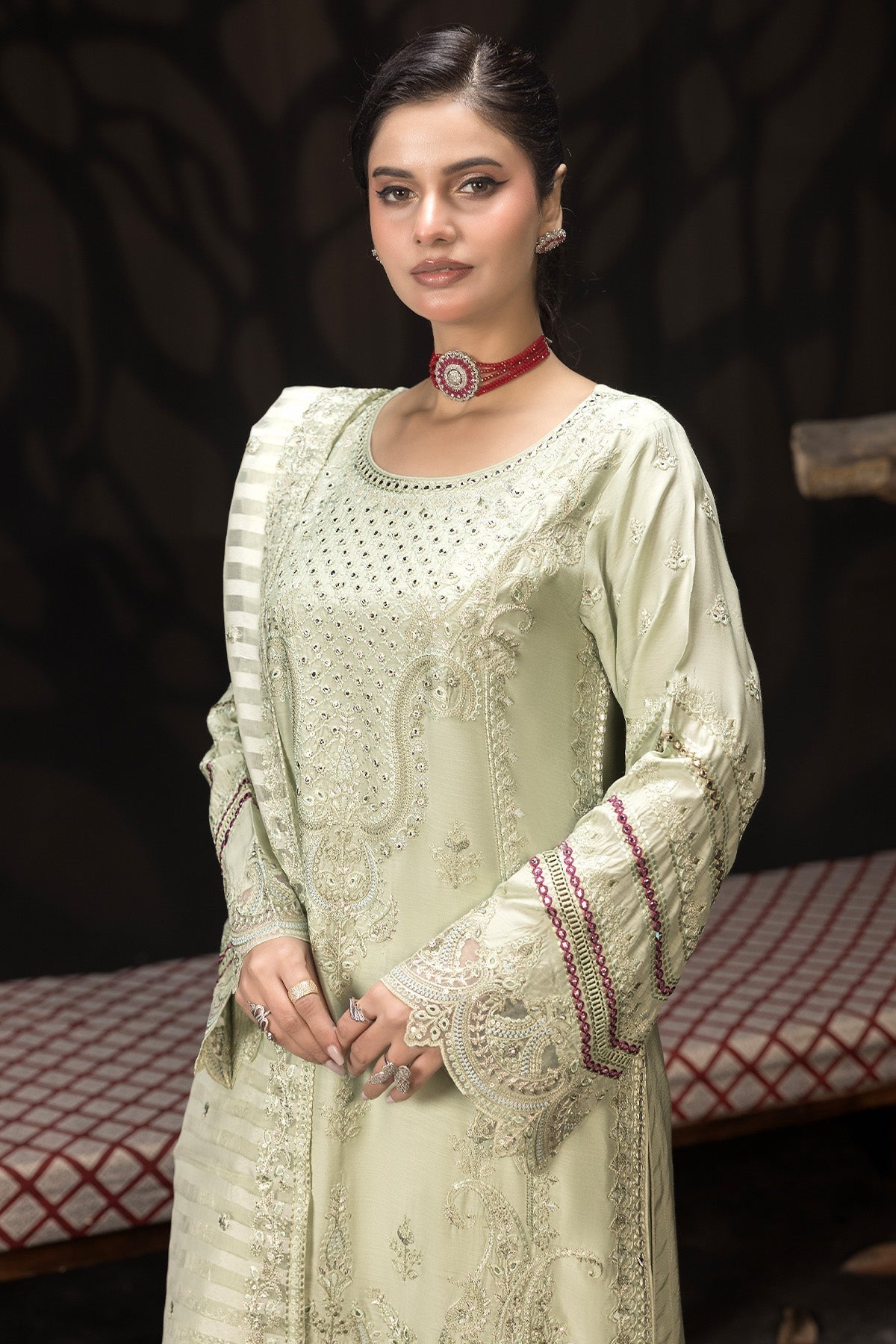 Imrozia Premium | Gulzar e Dil | I.P-103 Hina M Mint Gray Viscose