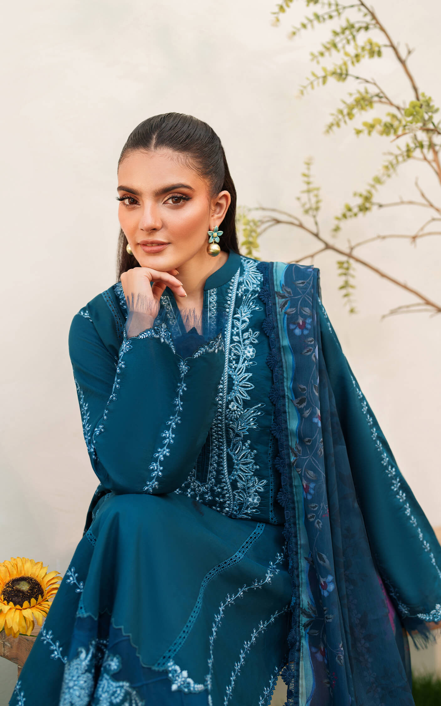 Asifa and Nabeel | Eden Cambric 25 | Iris Cloud ECU25-05 - Pakistani Designer Dress - by Asifa and Nabeel - Type : Ladies Clothes - 100% Original at Saira Sultan