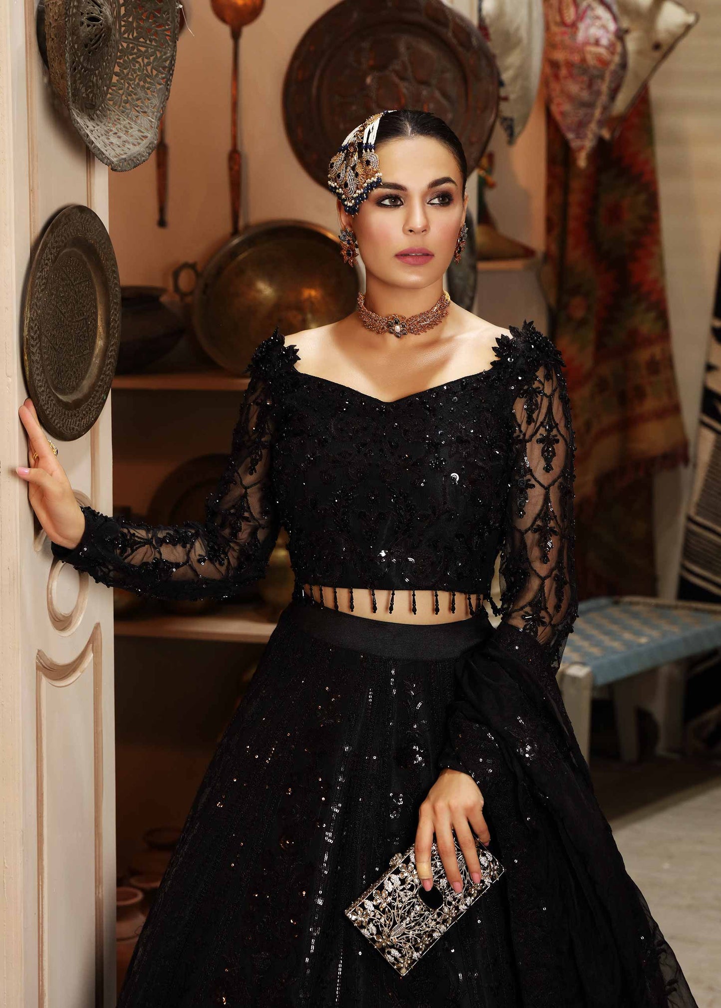 Waqas Shah | Ishq Naama | Black Blossom - Pakistani Designer Dress - by Waqas Shah | Type: Formal - 100% Original at Saira Sultan