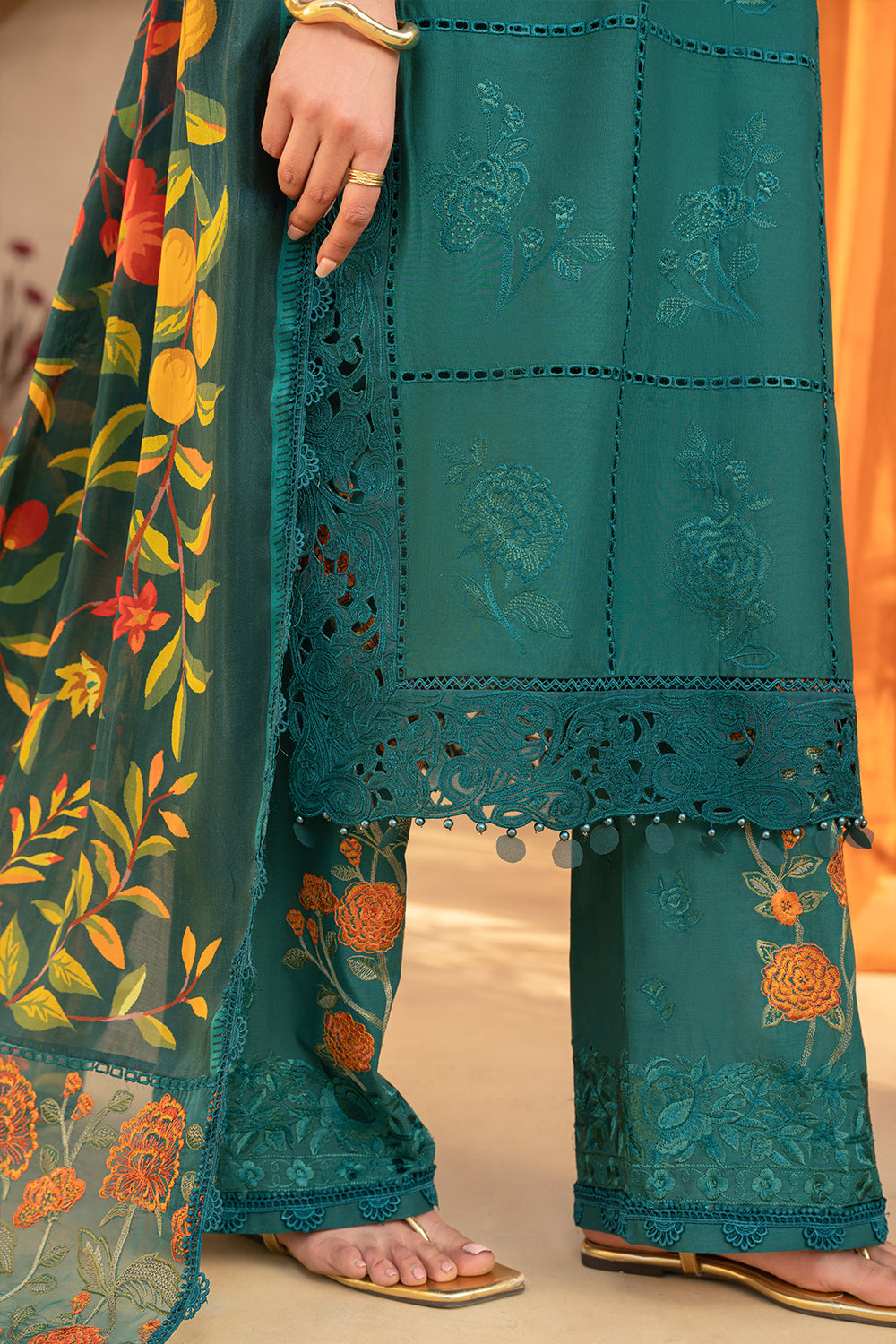Saira Rizwan | Luxury Lawn 25 | LIRA-SRL25-10 XL Emerald Green Lawn