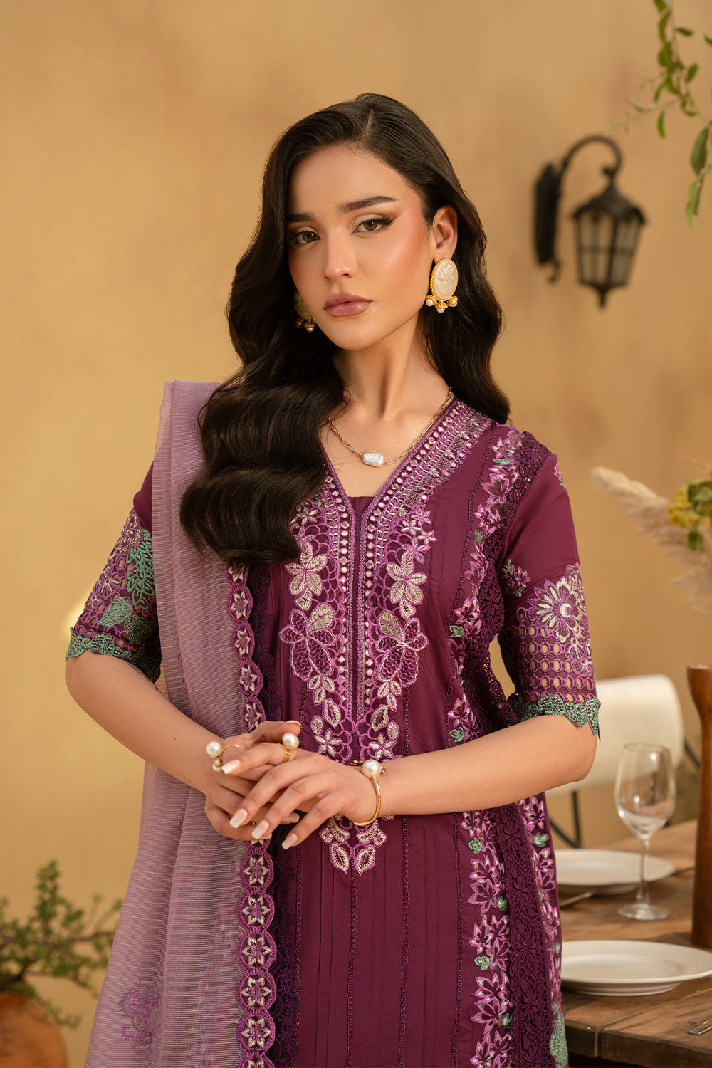Saira Rizwan | Luxury Lawn 25 | VALERIE-SRL25-11 M Plum Lawn