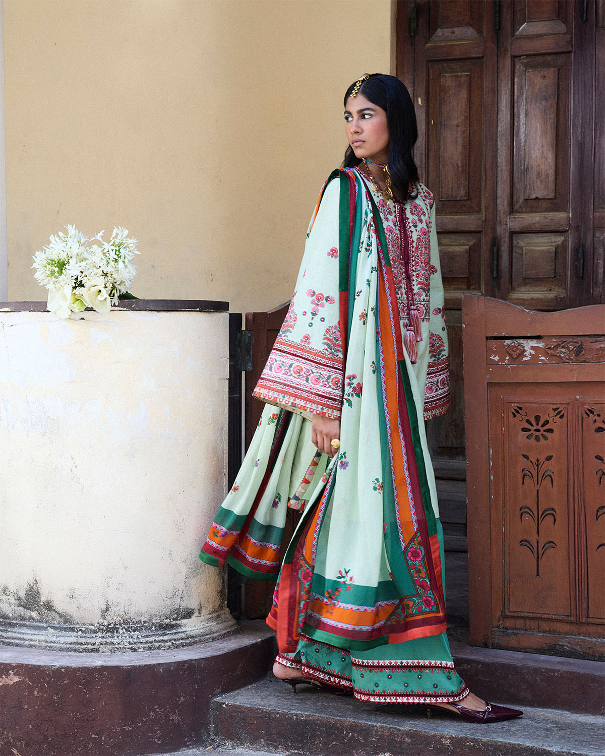 Jugnu | SS 25 | Rupal L Light Ferozi Cotton