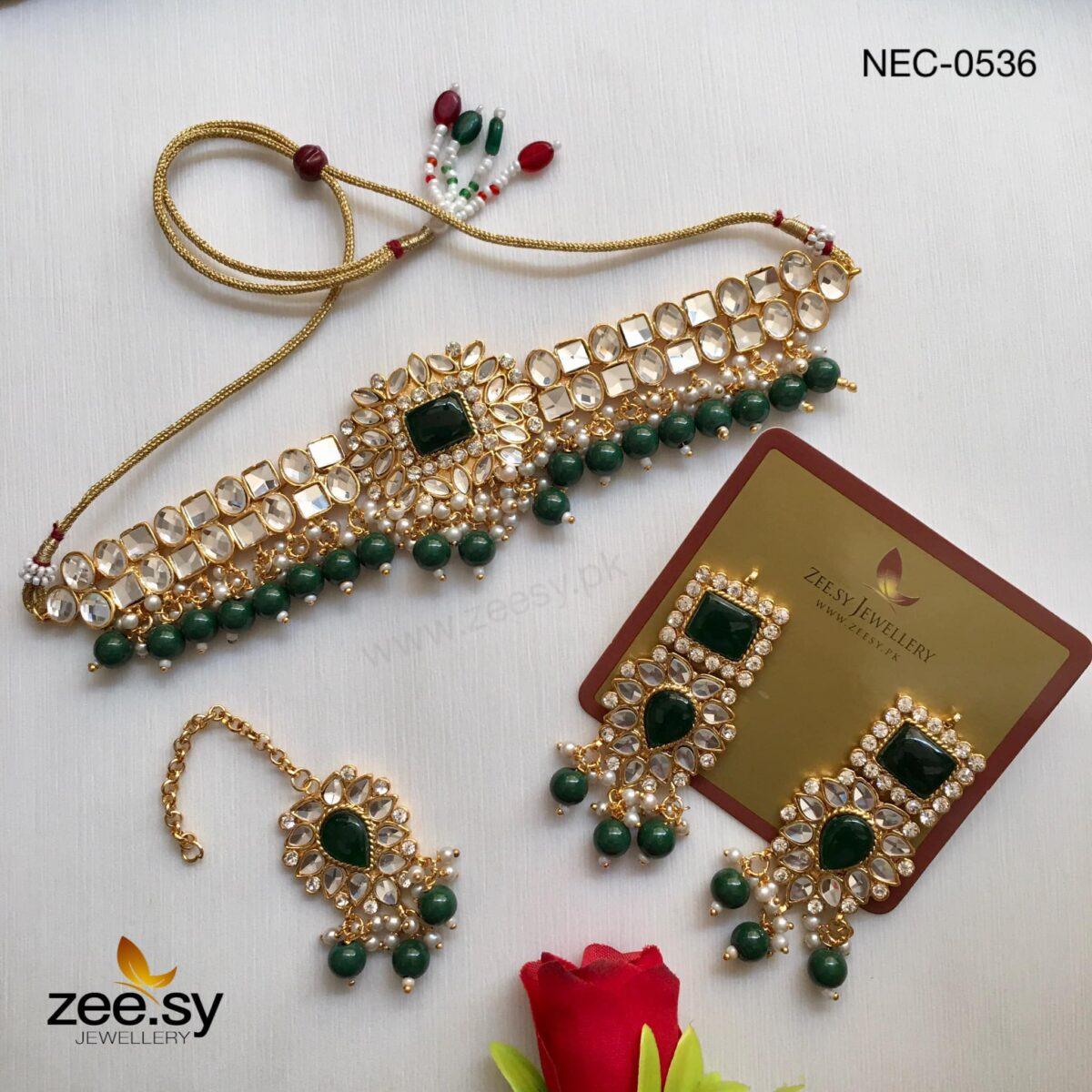 Kundan Necklace-0536 Green